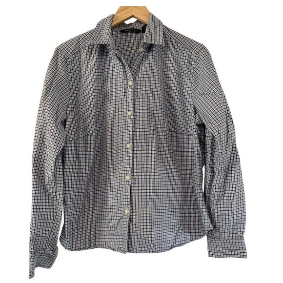 Eddie Bauer Long Sleeve Blue Flannel Plaid Collar Shirt Woman’s Size Large - Picture 1 of 5